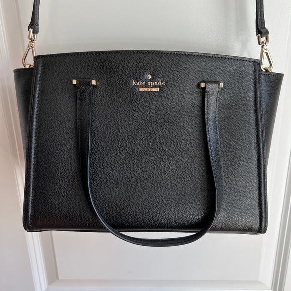 Kate Spade Black Leather Small Geraldine Patterson Drive Medium Size Handbag - Picture 12 of 15